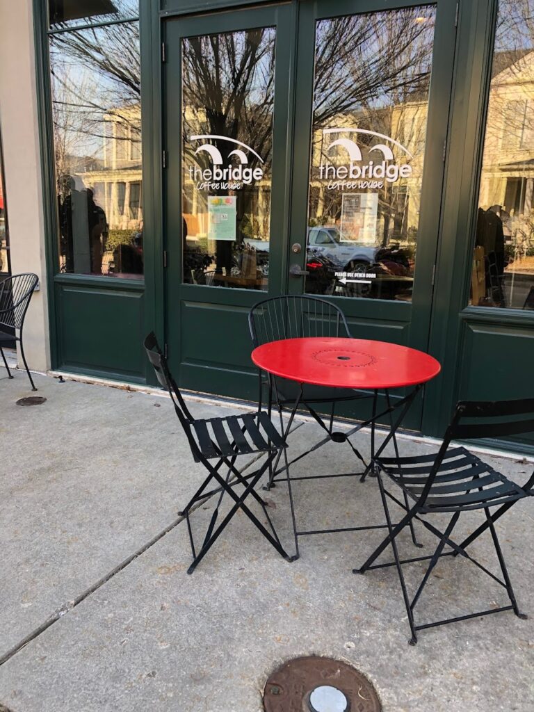 Outside seating at The Bridge